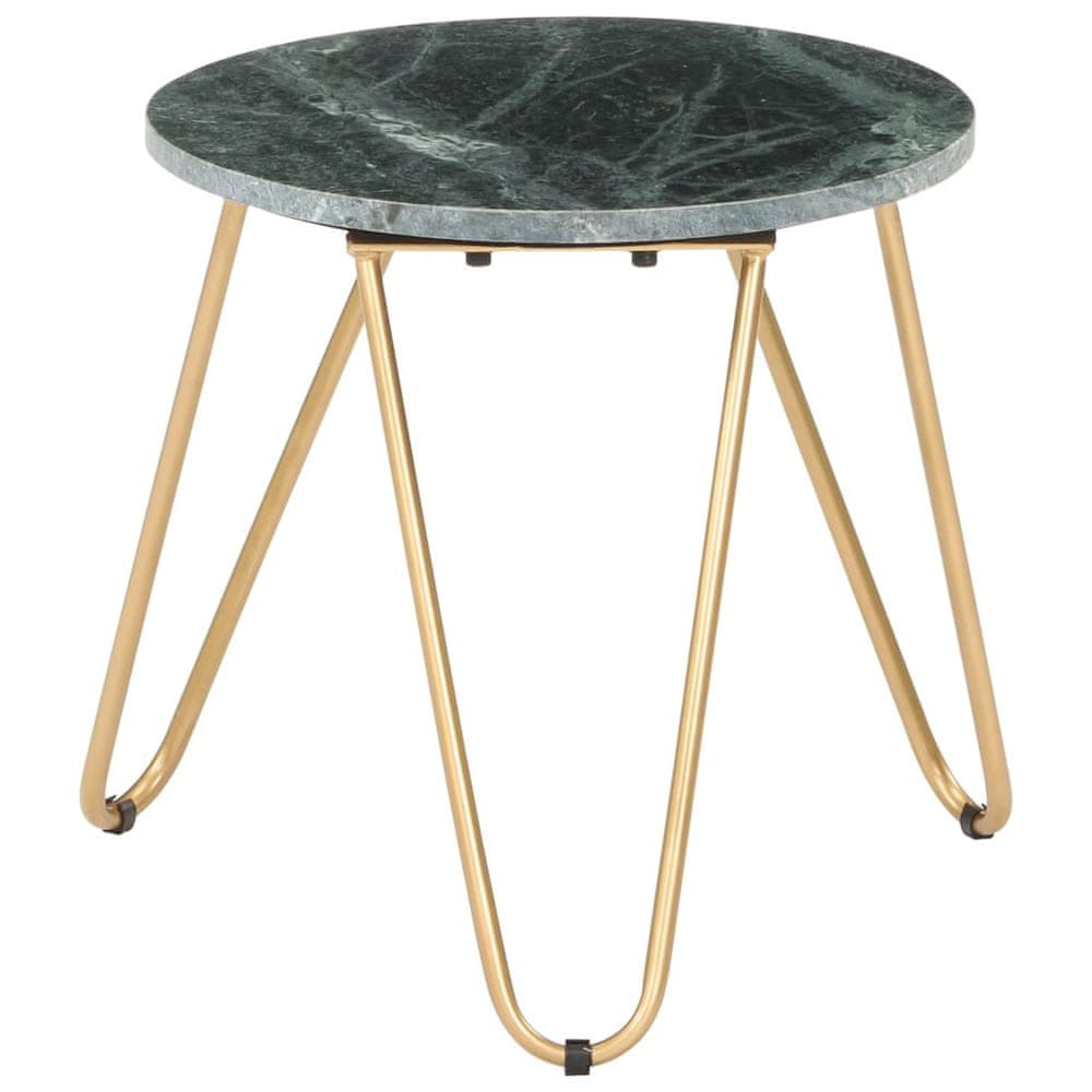 Vidaxl Konferenčný stolík zelený 40x40x40 cm pravý kameň s mramorovou textúrou